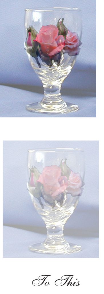 Placing Flowers in Wine Glass